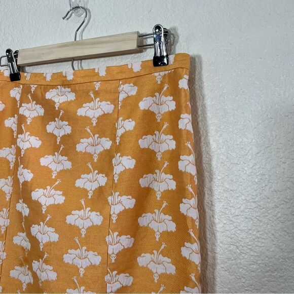 Moschino Cheap and Chic Pencil Skirt Tangerine Orange Embroidered Floral 12 - Picture 5 of 15